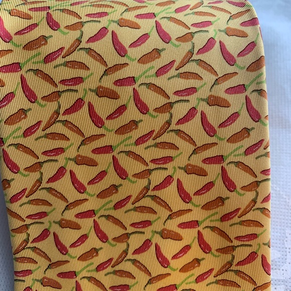 NWT Salvatore Ferragamo Yellow Chili Pepper Silk Tie. Graduation! Father's Day! - Picture 2 of 6